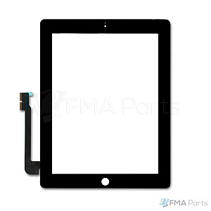 [AM] Glass Touch Screen Digitizer - Black (With Adhesive) for iPad 3 / 4